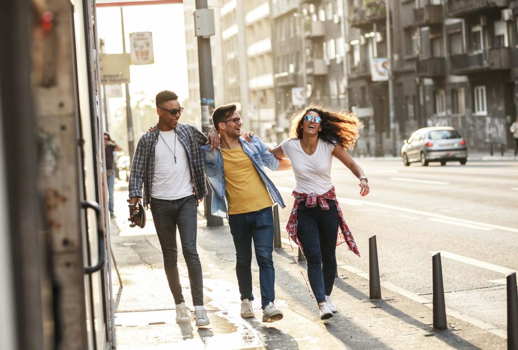 Group of friends hangout at the city street .jpg